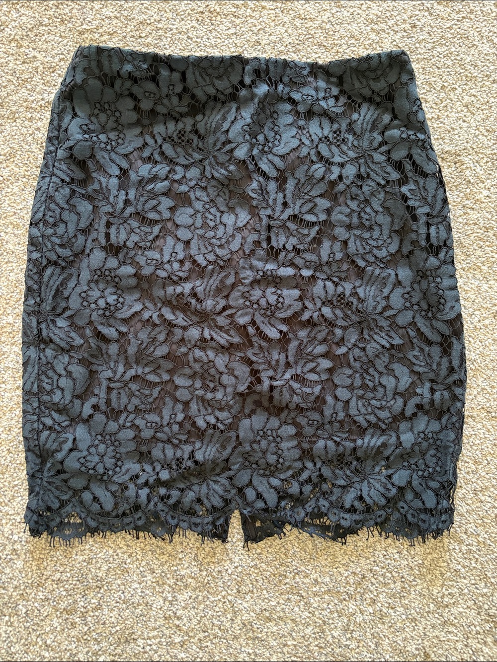 Banana Republic Black and Blue Floral Lace Pencil Skirt